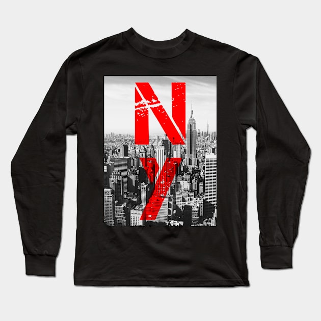 New York City black Long Sleeve T-Shirt by PallKris